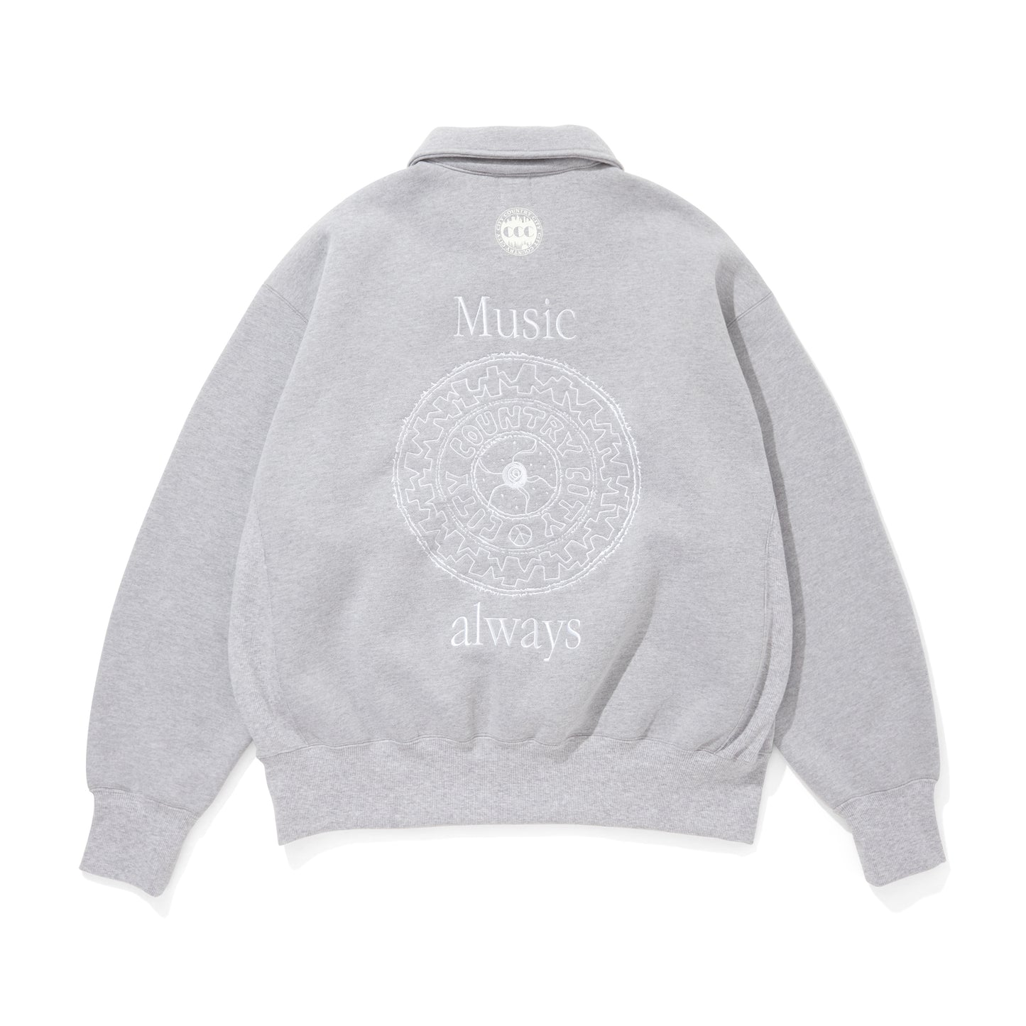 EMBROIDERED LOGO HALF ZIP SWEAT SHIRTS
