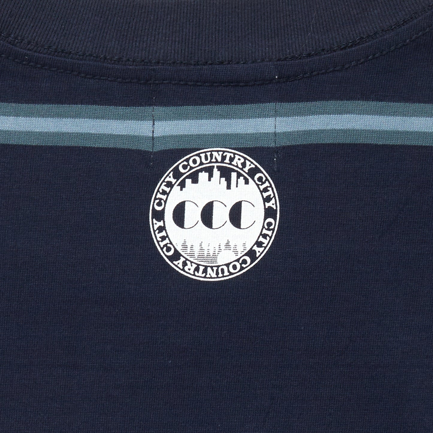 EMBROIDERED LOGO BORDER L/S T-SHIRT