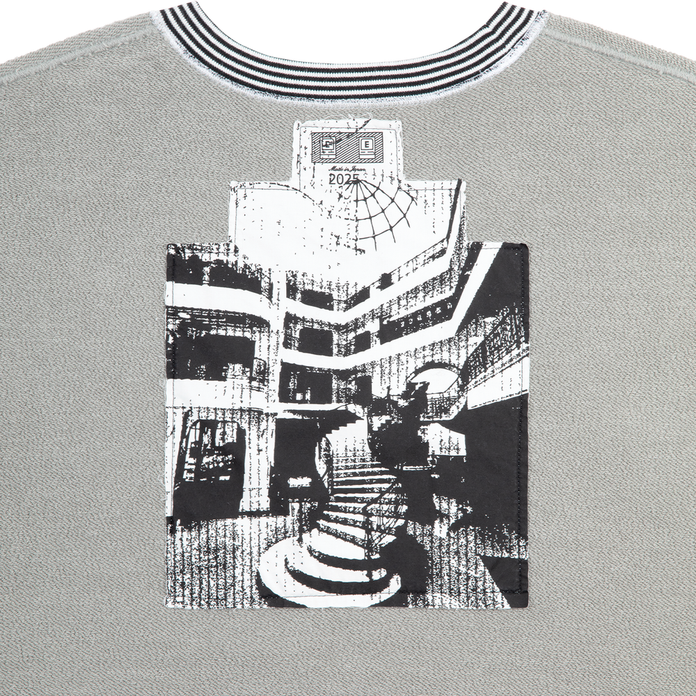 STRIPE RIB SOLID CREW NECK