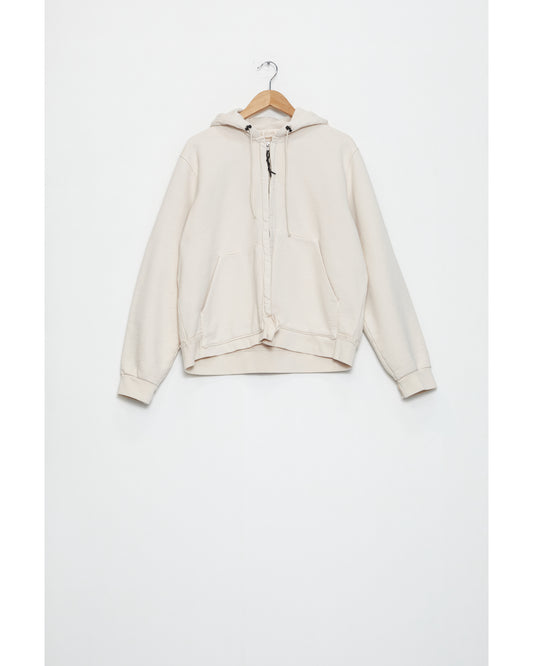 FITTED ZIP HOODIE OFF-WHITE