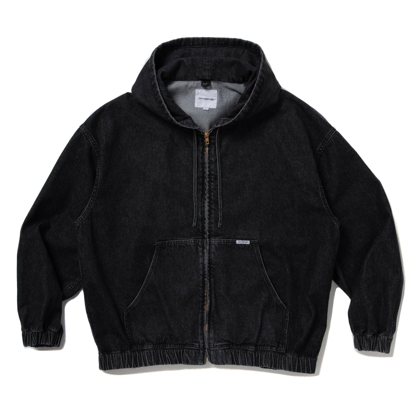 12.5oz Denim Zip Up Hooded Jacket (Black Fade)