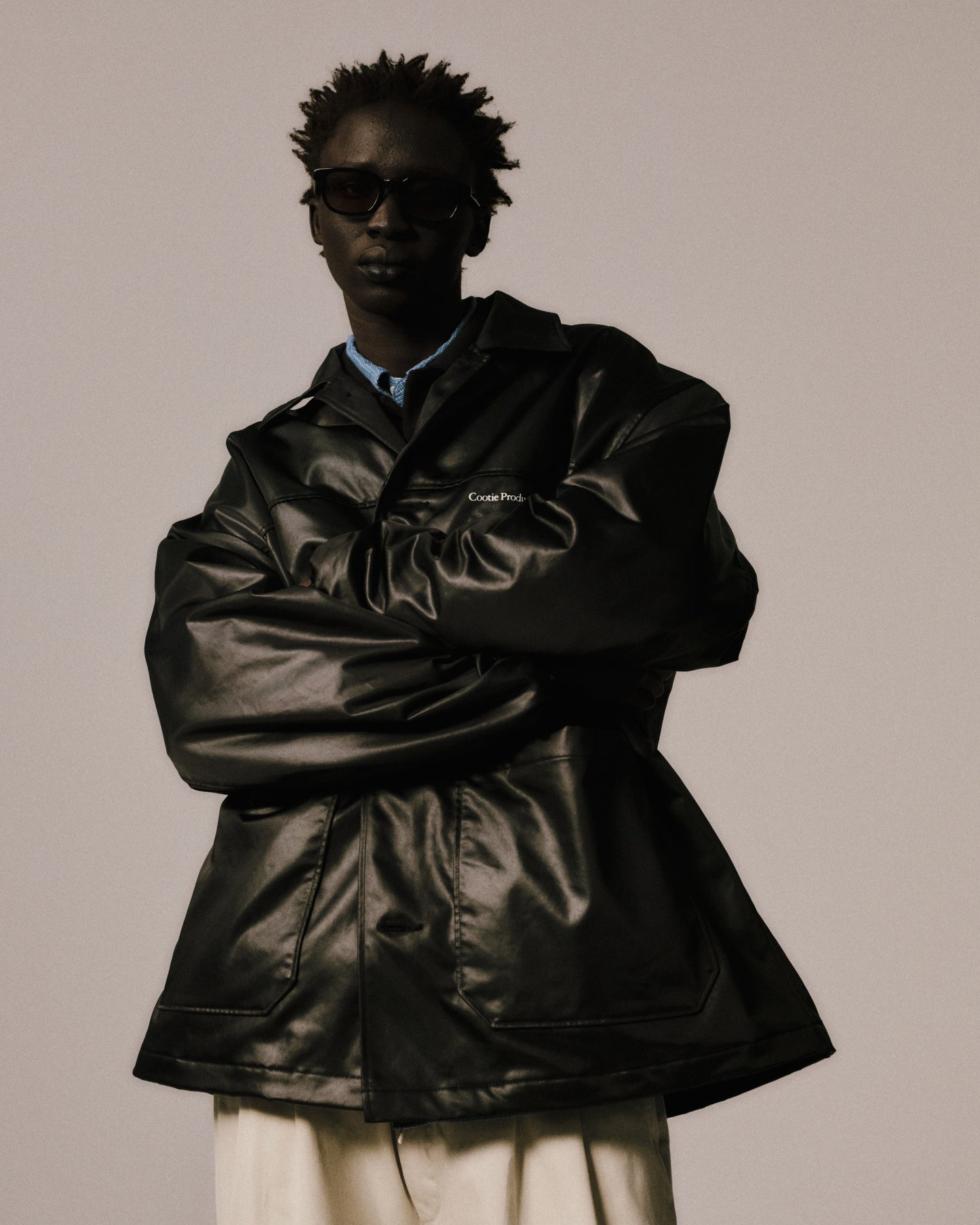 Damp Coated Satin Car Coat