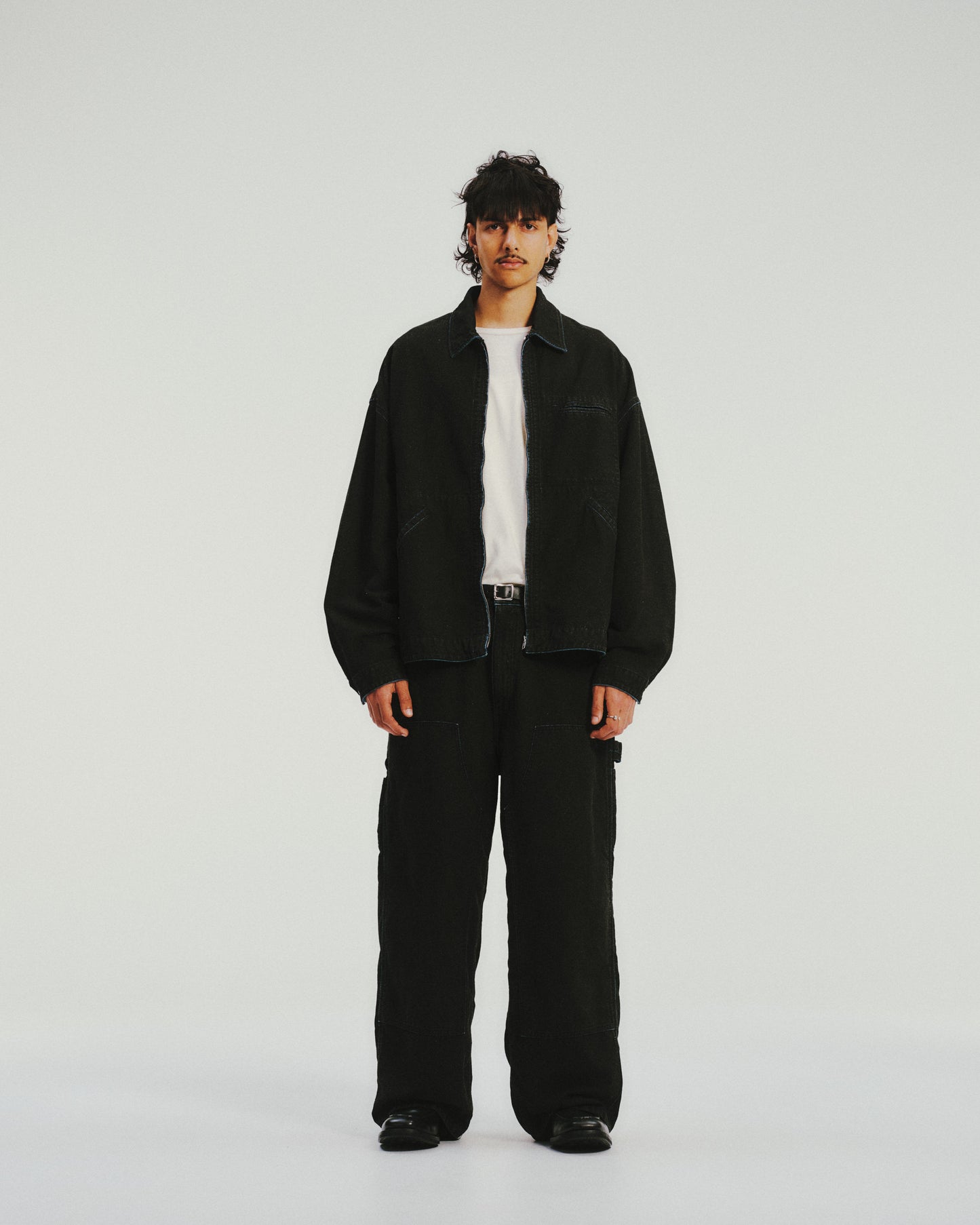 Grainy Denim Work Jacket