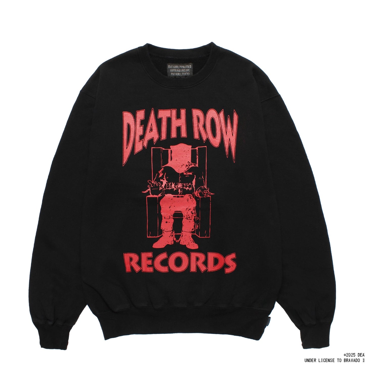 DEATH ROW RECORDS / WASHED MIDDLE WEIGHT CREW NECK SWEAT SHIRT