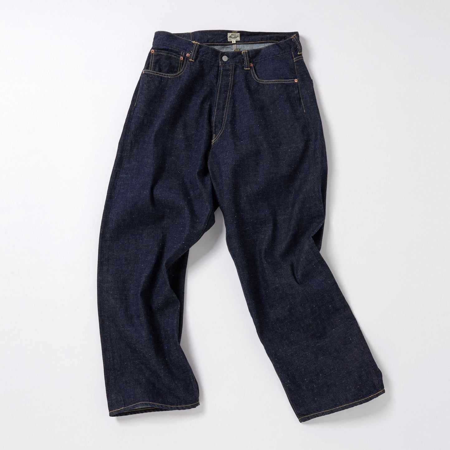 RECYCLED WASTE SUVIN COTTON YARN 11.5oz DENIM 5POCKET WIDE PANTS 42427