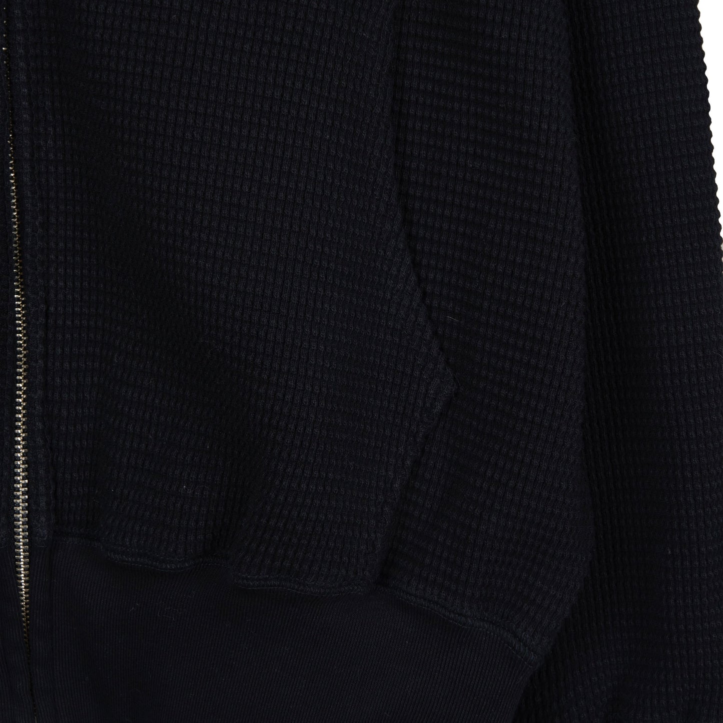 WAFFLE SWEAT HOODED ZIP