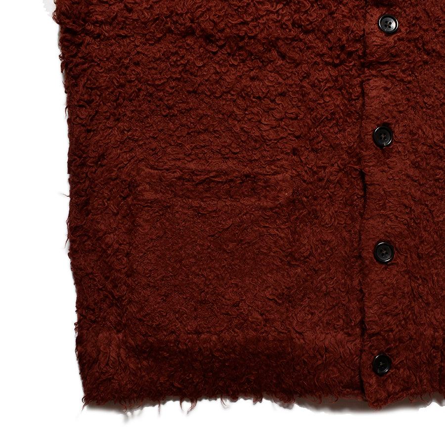 Shaggy Cotton Knit Cardigan