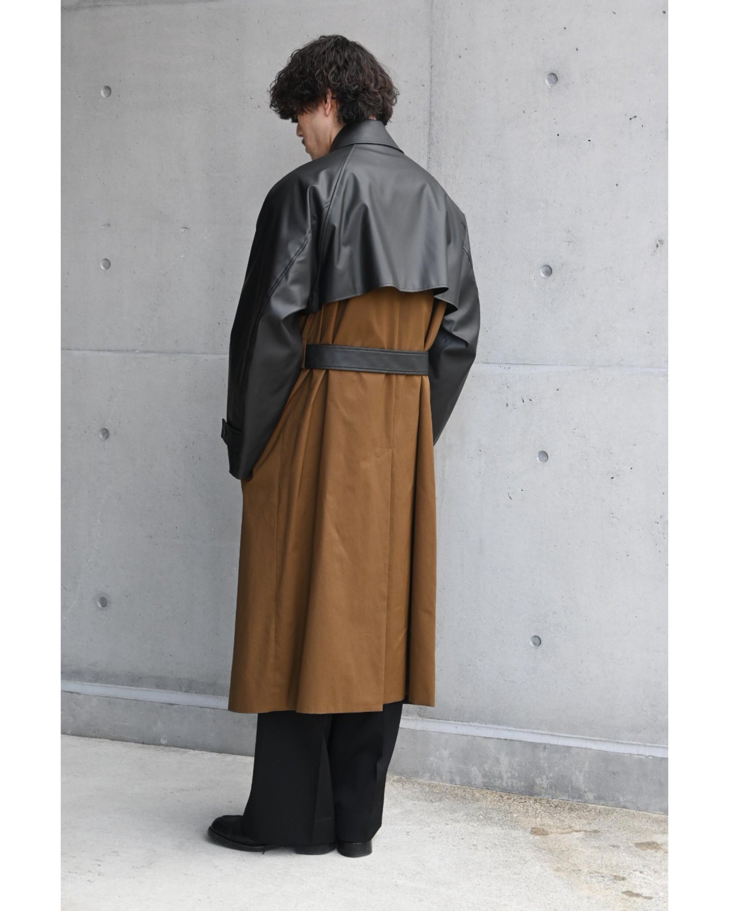 CNOTRAST SINGLE BREASTED WIDE LAPELS COAT CAMEL