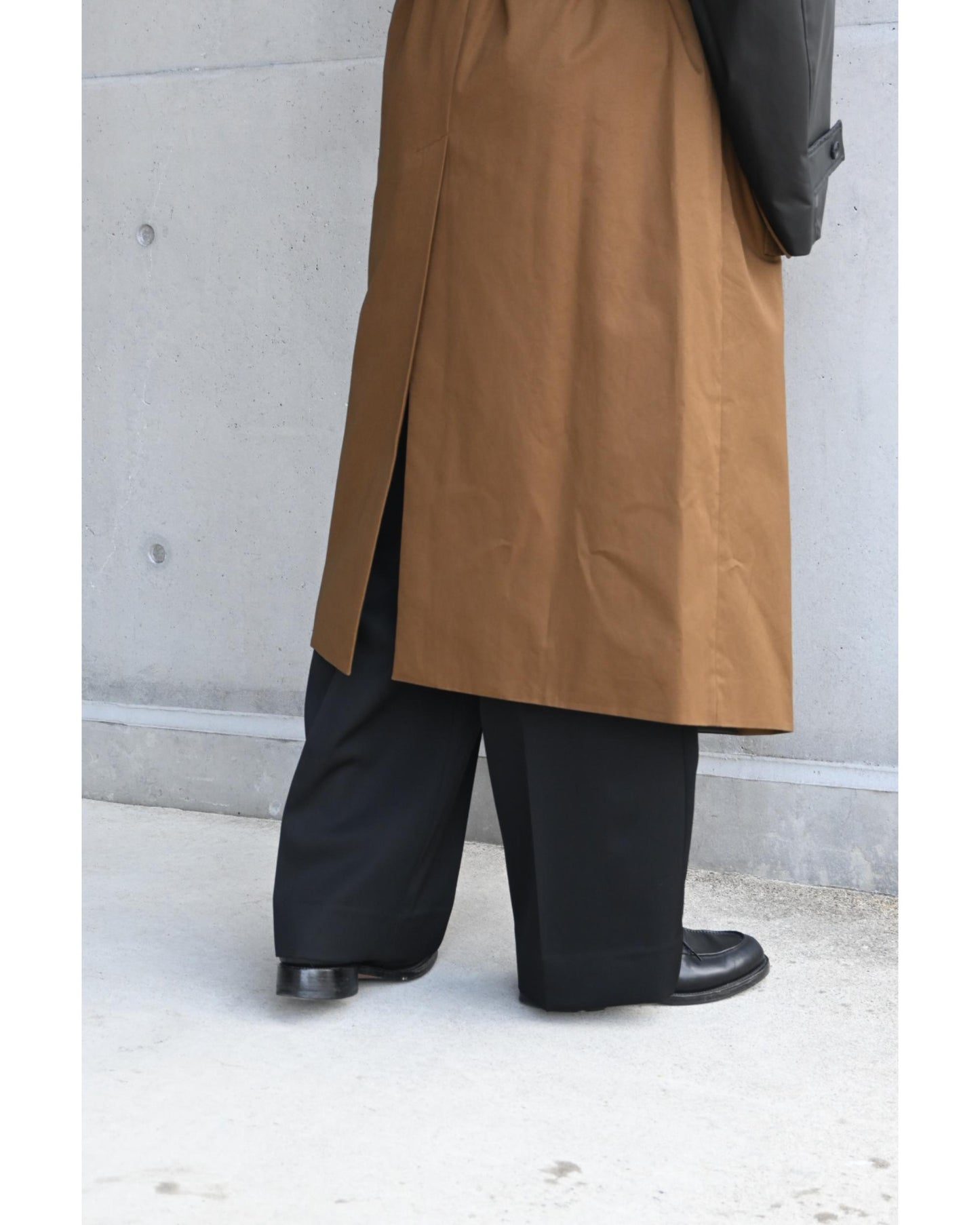CNOTRAST SINGLE BREASTED WIDE LAPELS COAT CAMEL