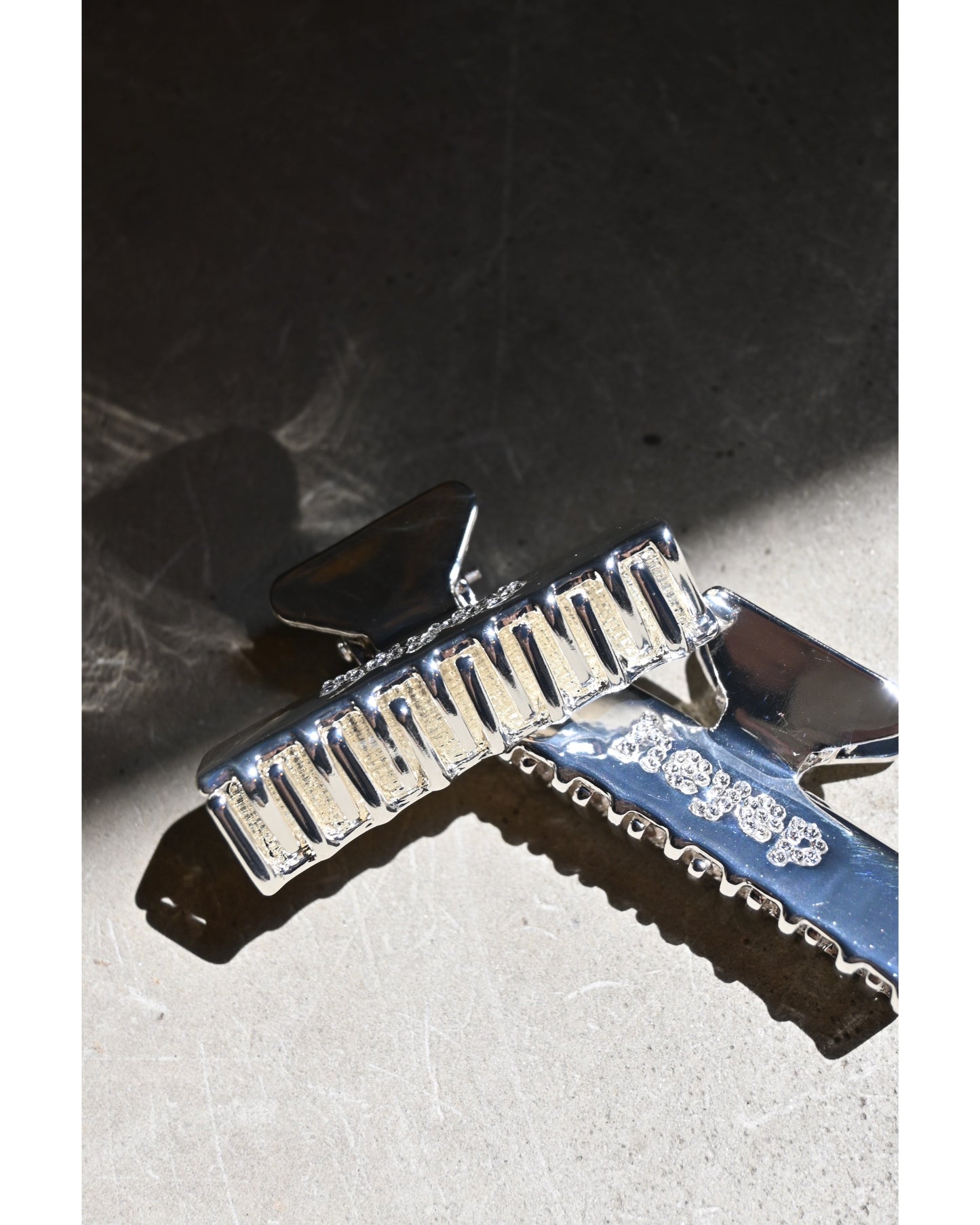 Logo Rhinesrone Square Hair Clip 2 Piece Set