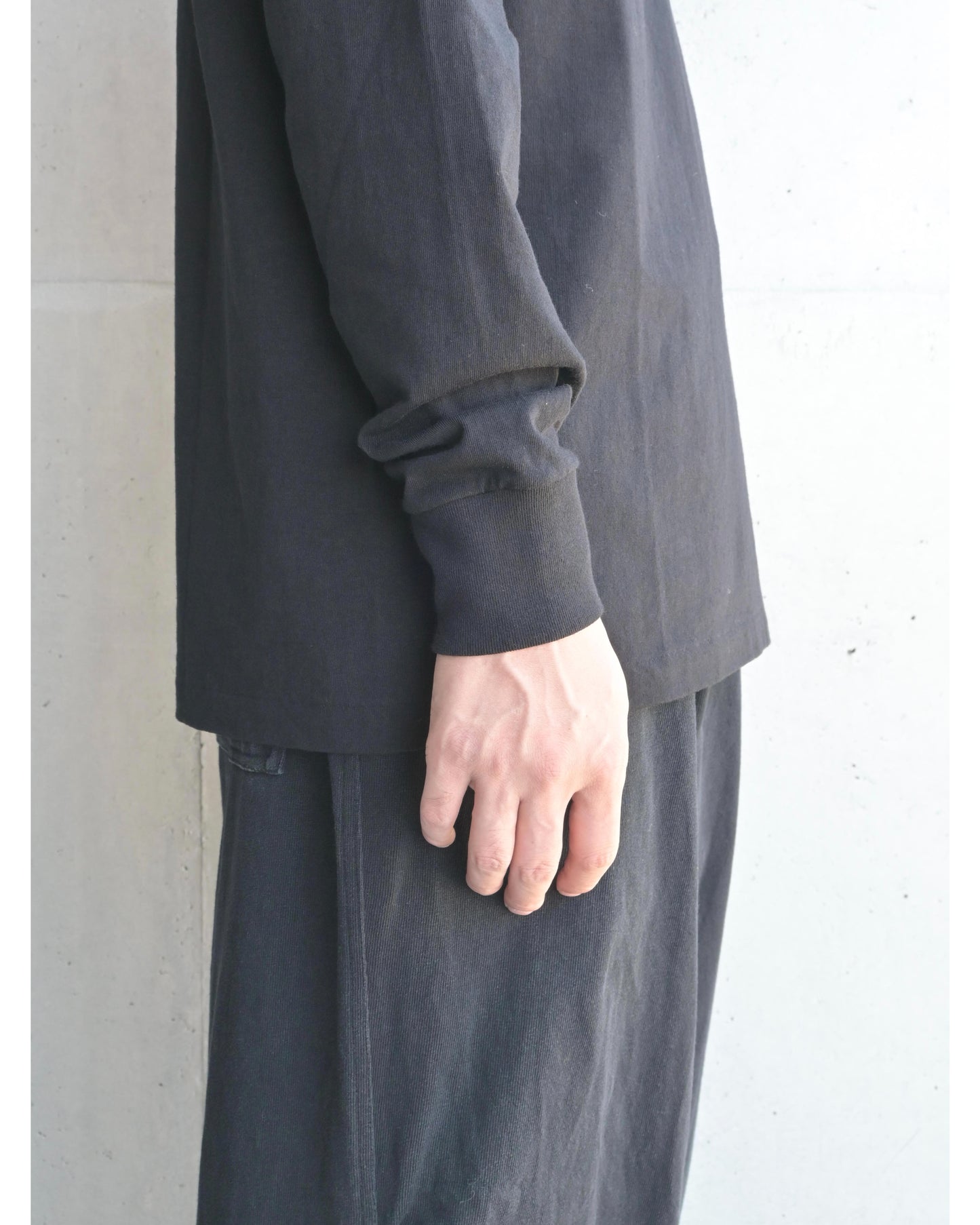 コットンジャージ 長袖Tシャツ BLACK
