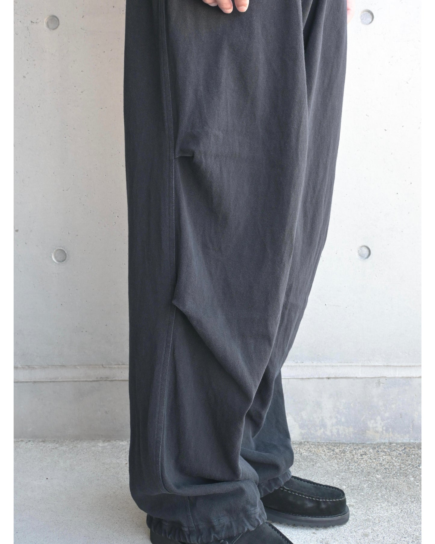コットンジャージ ニータックパンツ BLACK