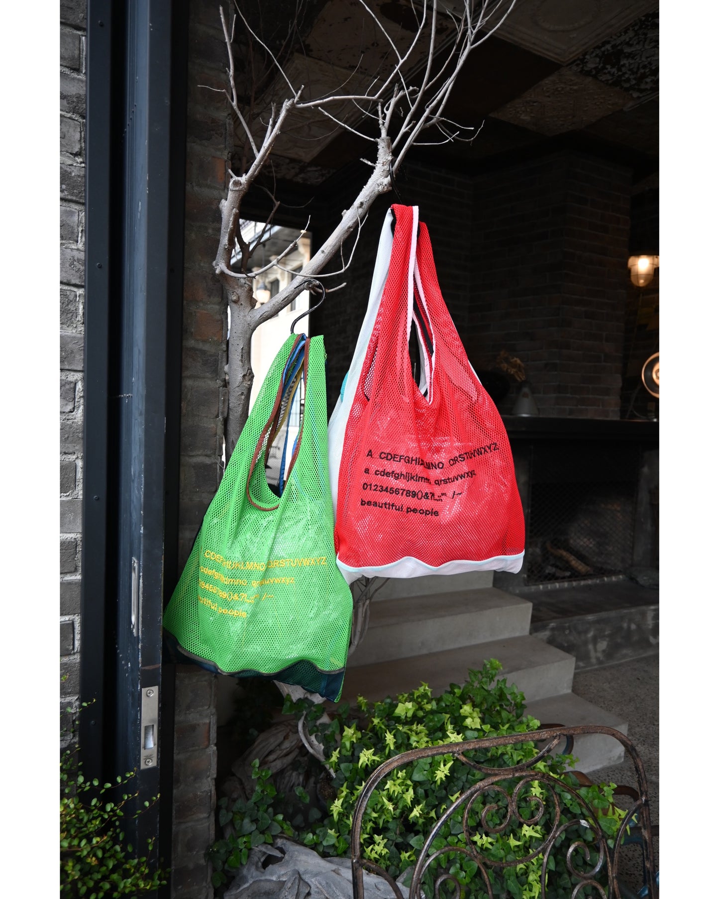 alphabet embroidely marche flip bag