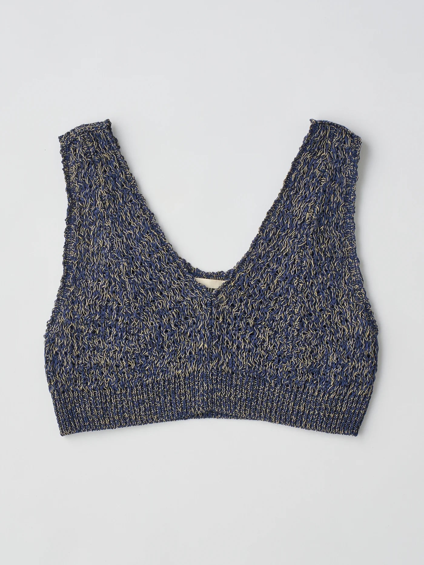 double honeycomb mesh-knit cropped vest