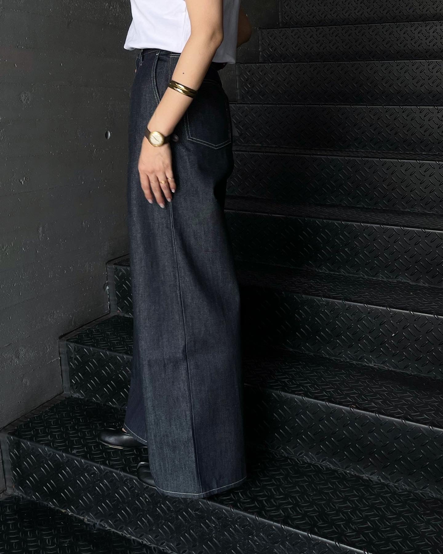 Selvage Denim Two Tuck Wide Pants