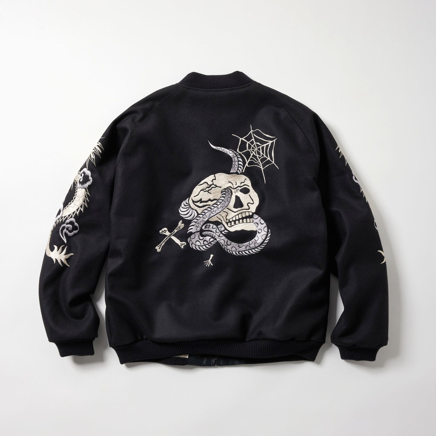WOOL MELTON ×ACETATE SOUVENIR JACKET “SKULL” 15671
