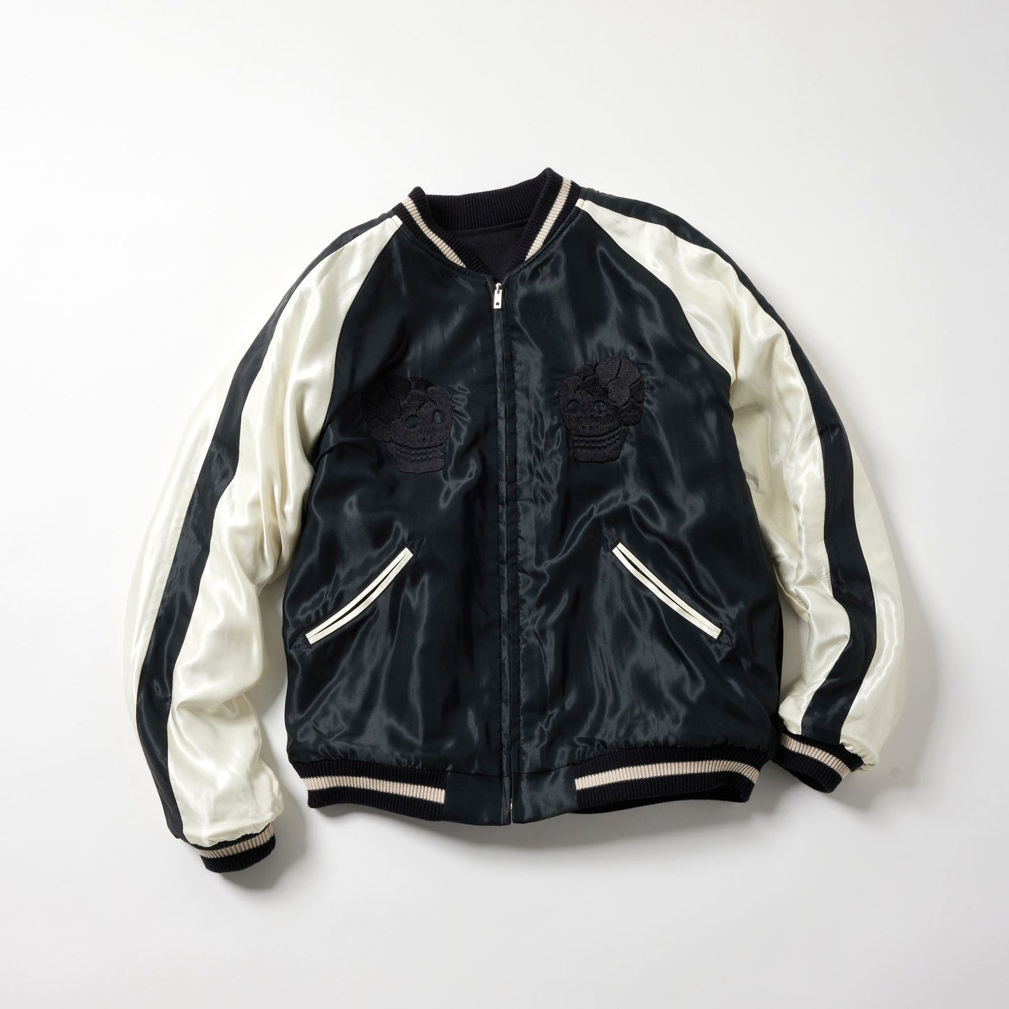 WOOL MELTON ×ACETATE SOUVENIR JACKET “SKULL” 15671