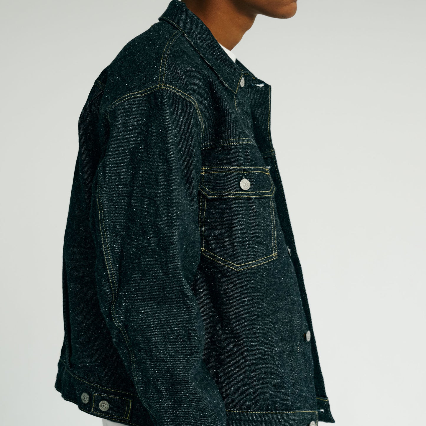 RECYCLED WASTE SUVIN COTTON YARN 14oz. DENIM JACKET 15674