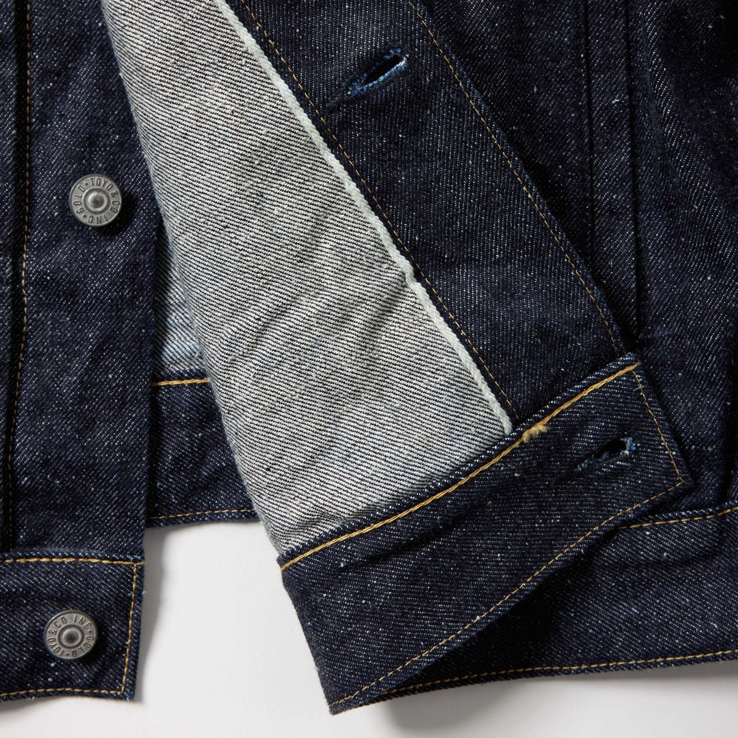 RECYCLED WASTE SUVIN COTTON YARN 14oz. DENIM JACKET 15674