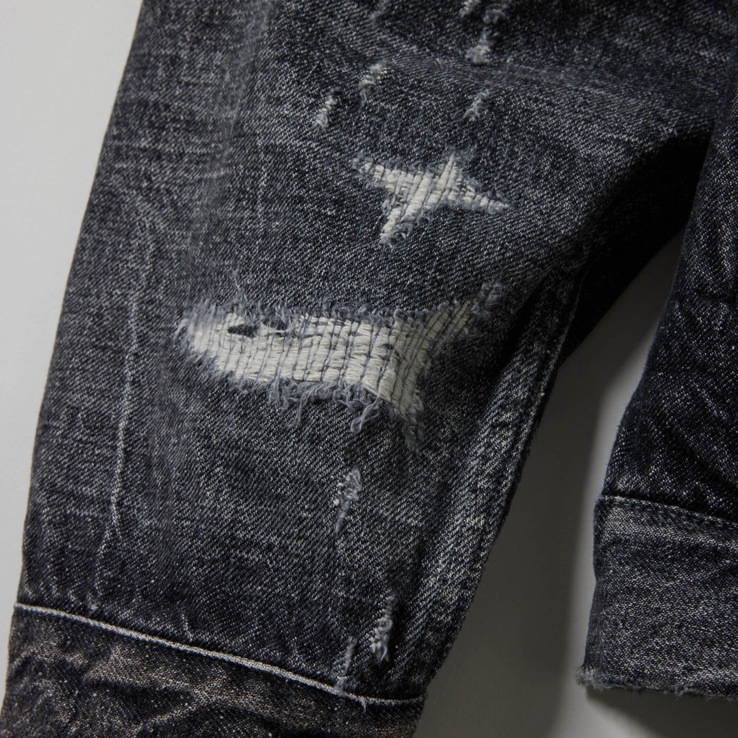 RECYCLED WASTE SUVIN COTTON YARN 14oz.DENIM JACKET VINTAGE WASHED 15731