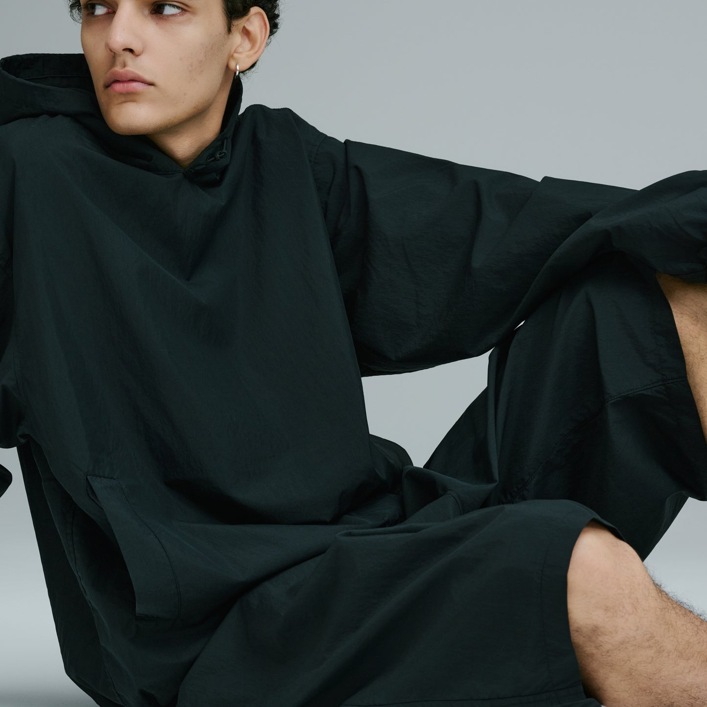 COTTON/NYLON WEATHER CLOTH PULLOVER PARKA 15858