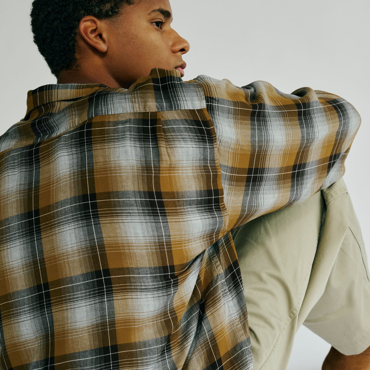 RAYON CHECK L/S OPEN SHIRT 29435
