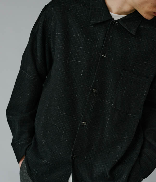 WOOL Super 120’s CHECK OPEN SHIRT 29548