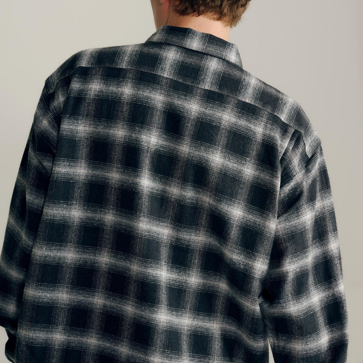 COTTON/SILK NEP CHECK OPEN SHIRT 29754