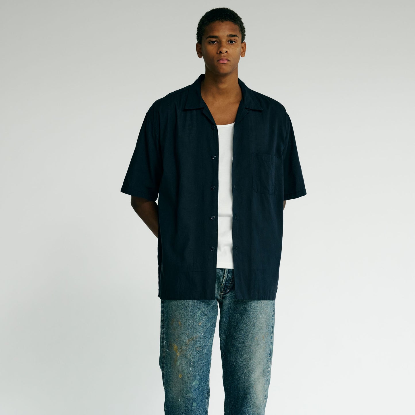 VAT DYE CHAMBRAY OPEN SHIRT 39438