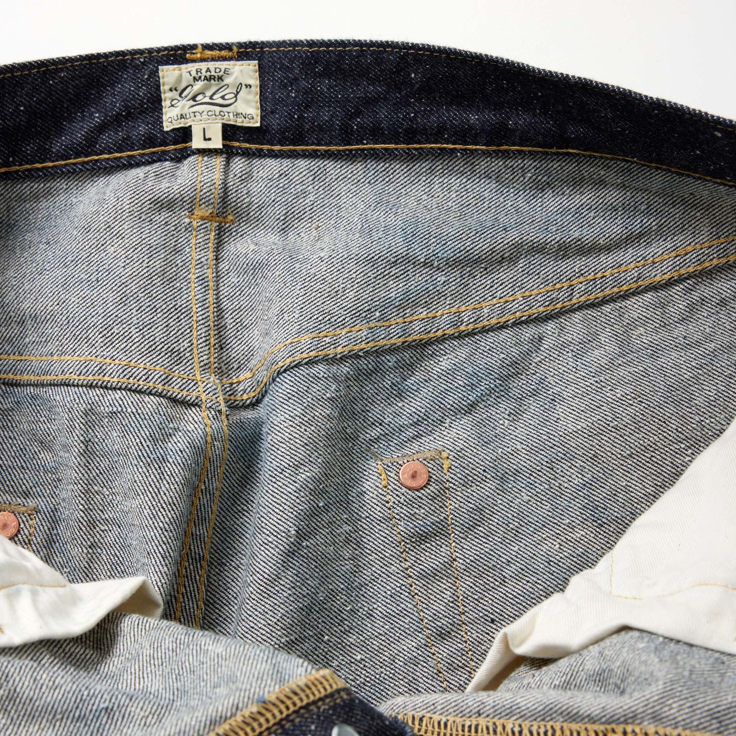 RECYCLED WASTE SUVIN COTTON YARN 14oz. DENIM 5POCKET STRAIGHT PANTS 42504