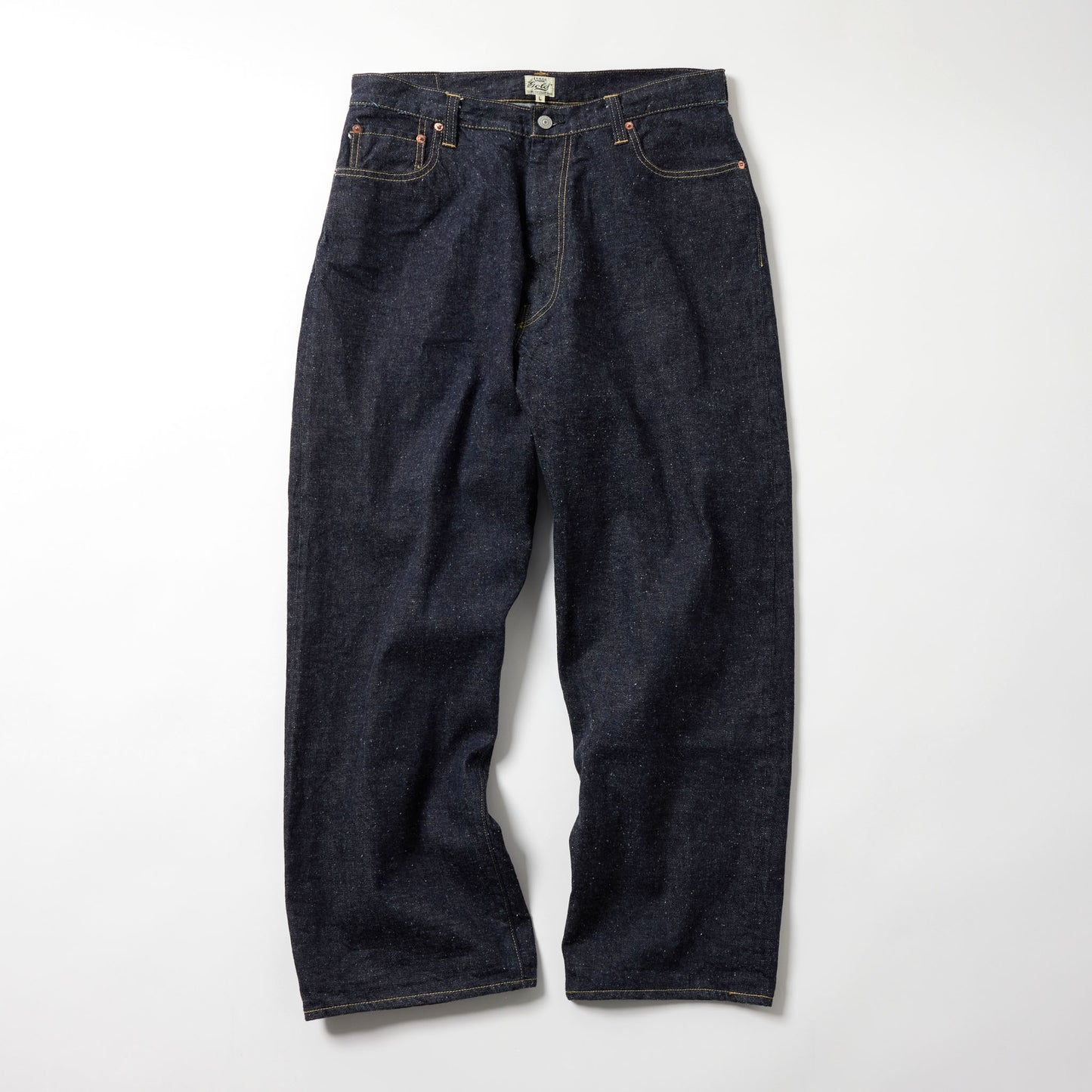 RECYCLED WASTE SUVIN COTTON YARN 11.5oz DENIM 5POCKET WIDE PANTS 42505