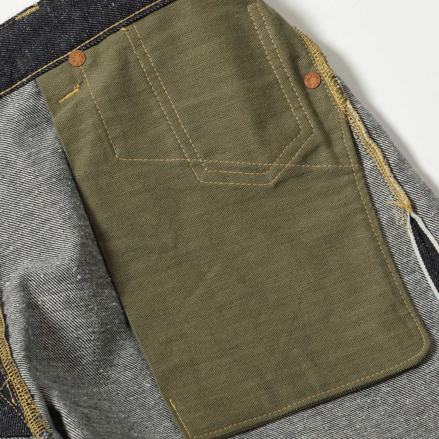 RECYCLED WASTE SUVIN COTTON YARN 11.5oz DENIM 5POCKET WIDE PANTS WWⅡ MODEL 42620