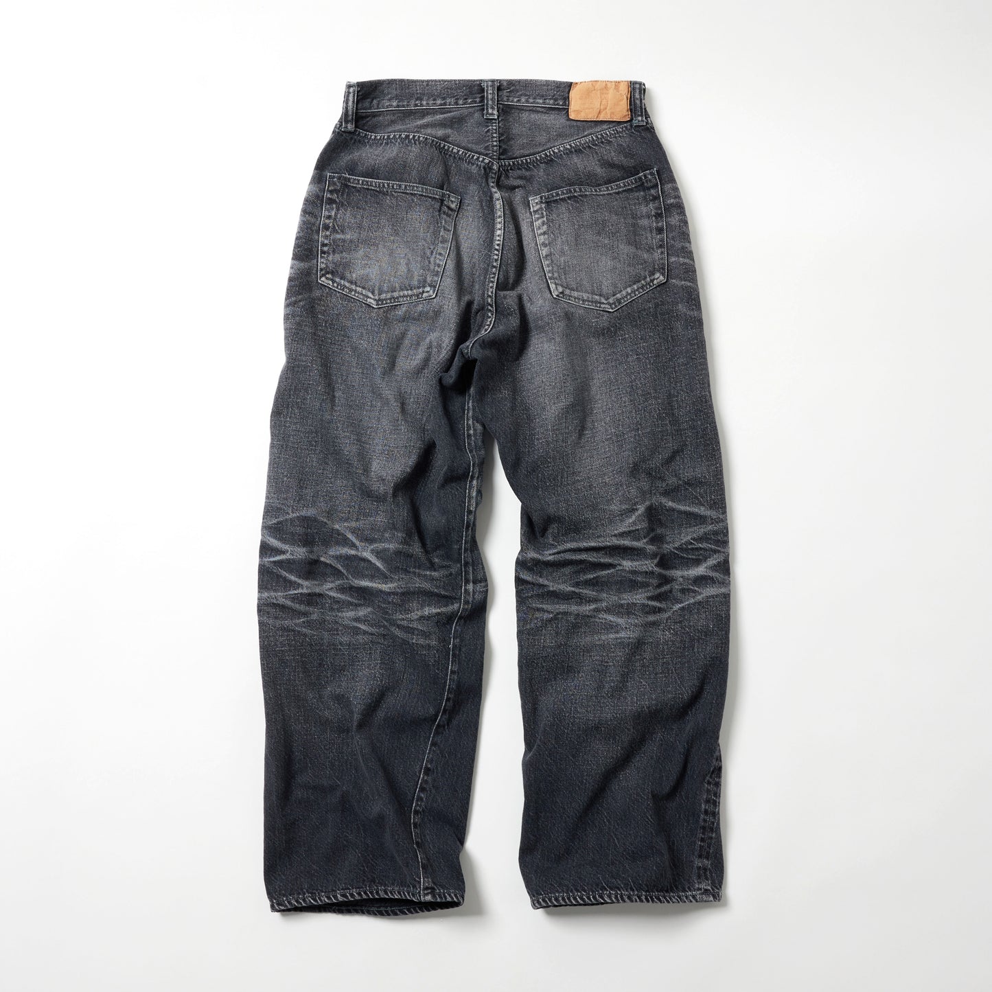 RECYCLED WASTE SUVIN COTTON YARN 11.5oz. DENIM 5POCKET WIDE PANTS VINTAGE WASHED 42621