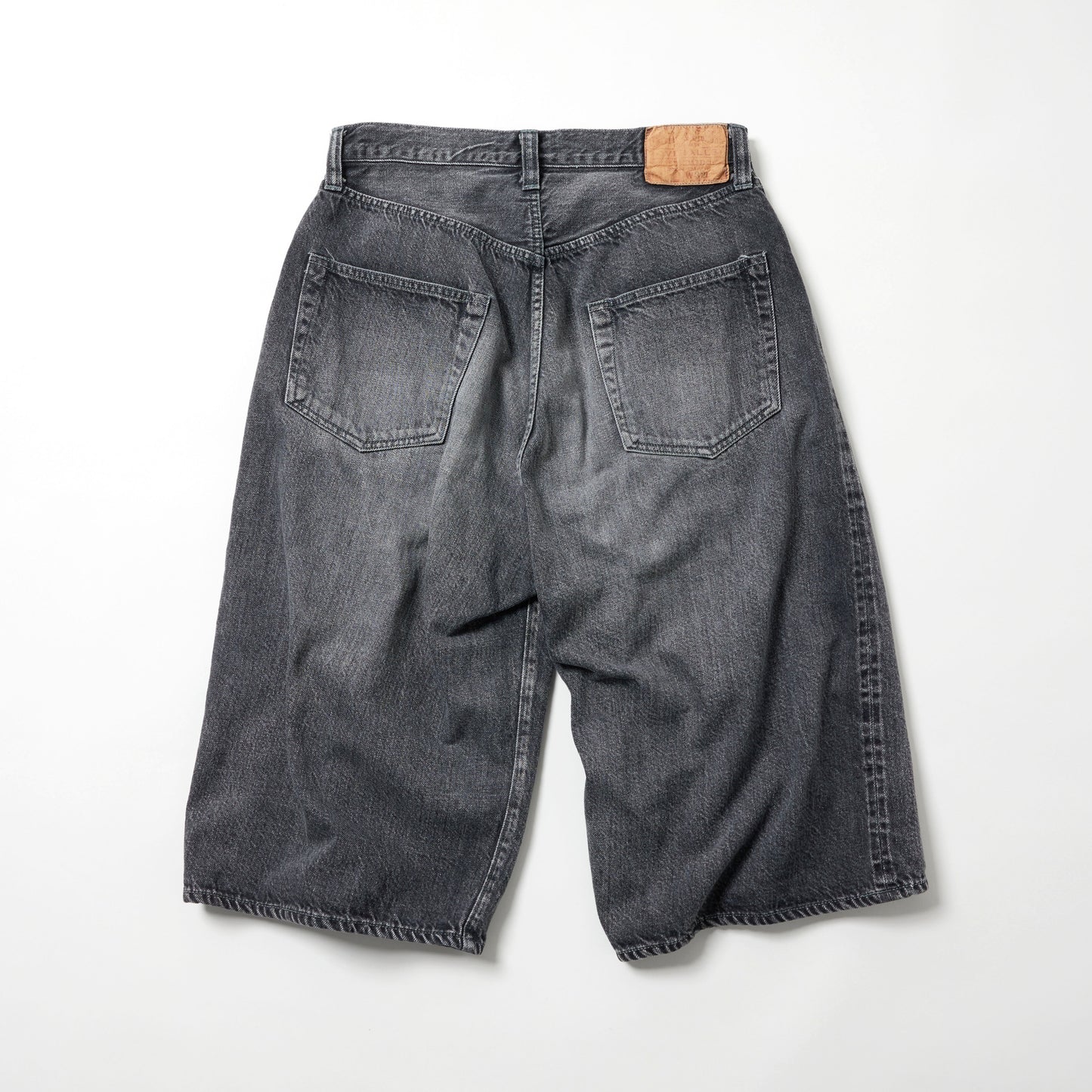 RECYCLED WASTE SUVIN COTTON YARN 11.5oz. DENIM 5POCKET WIDE SHORTS VINTAGE WASHED 52633