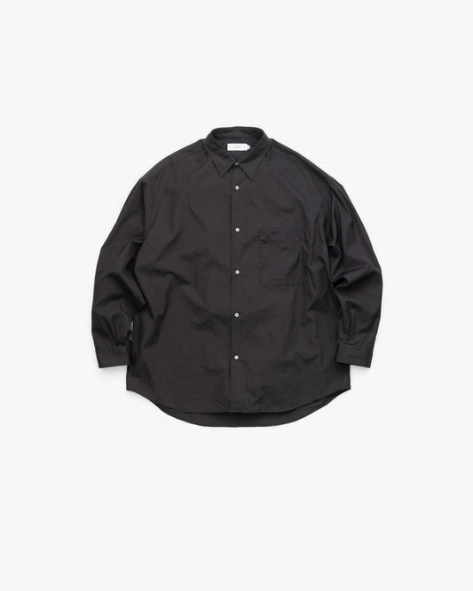 Broad L/S Oversized Regular Collar Shirt BLACK