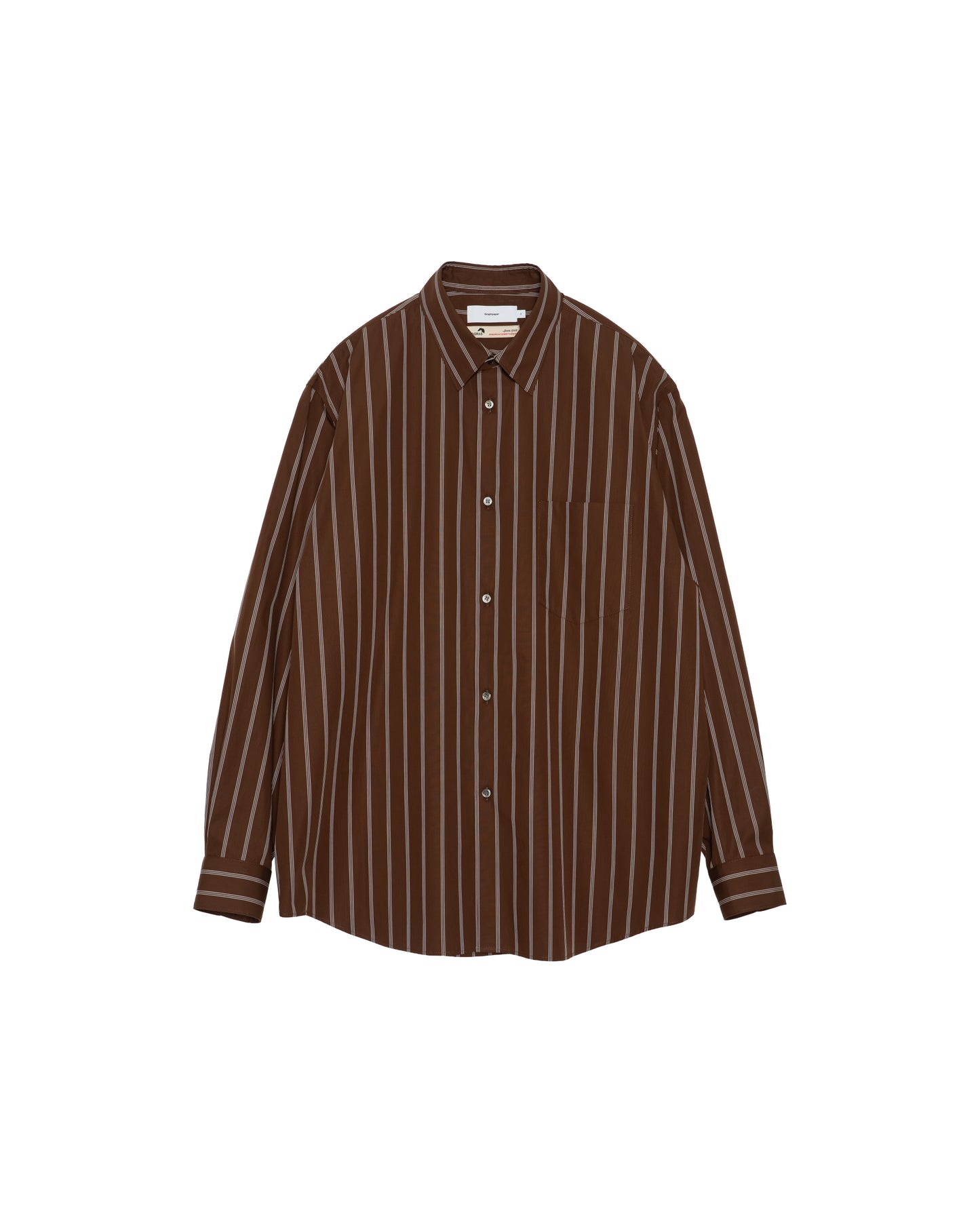 SIDOGRAS Stripe Regular Collar Shirt BROWN MULTI STRIPE
