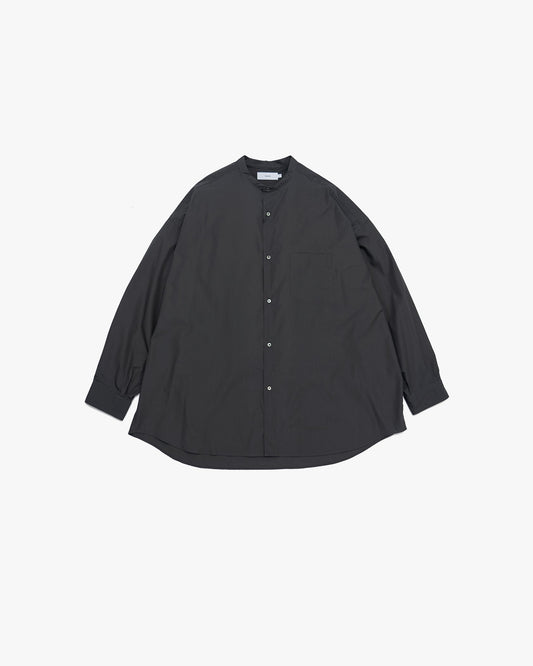Broad L/S Oversized Band Collar Shirt C.GRAY
