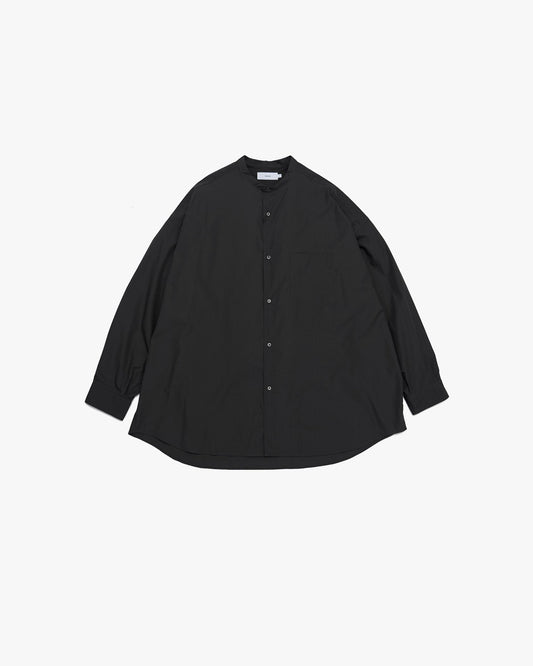 Broad L/S Oversized Band Collar Shirt BLACK