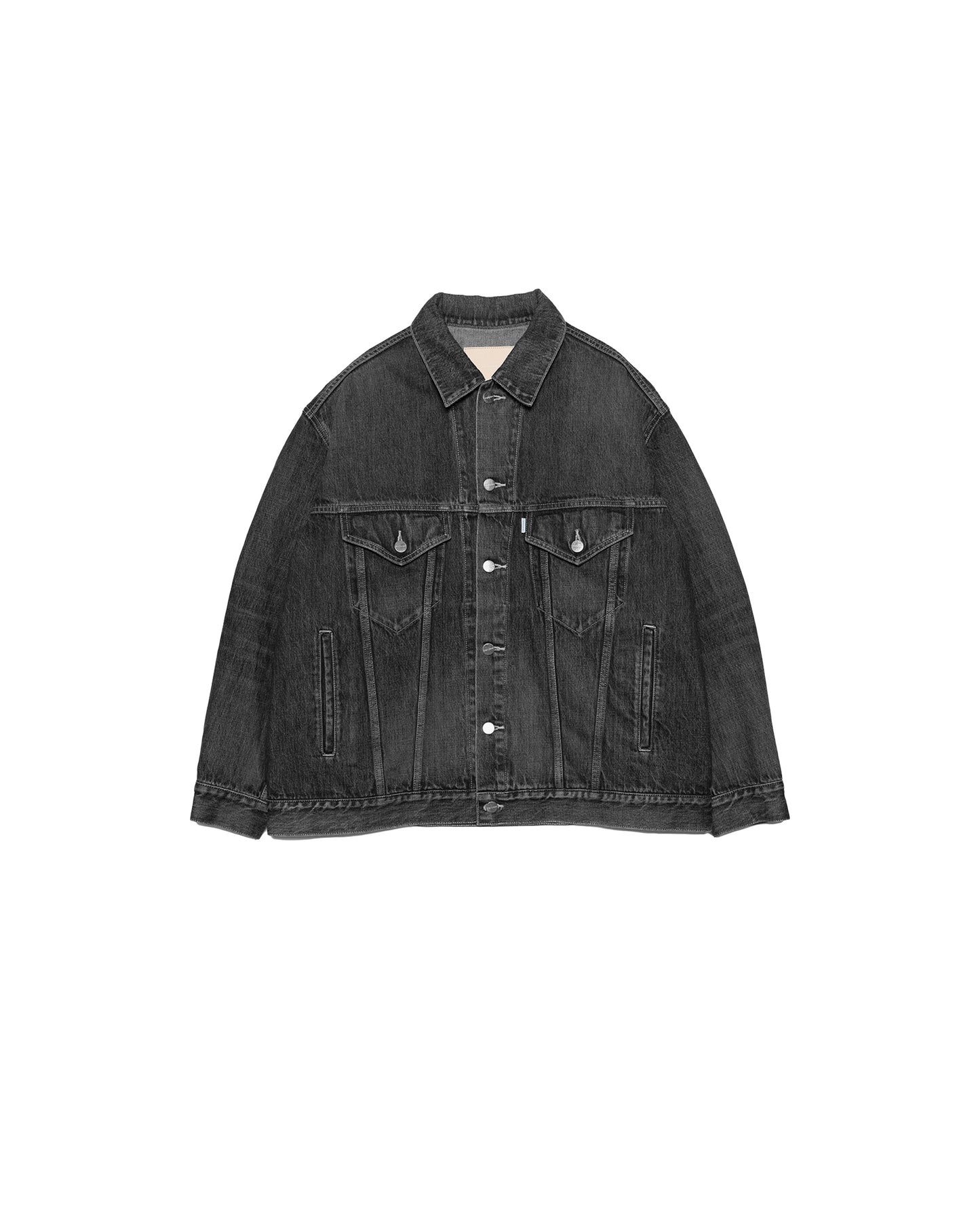 Selvage Denim Trucker Jacket BLACK DARK FADE