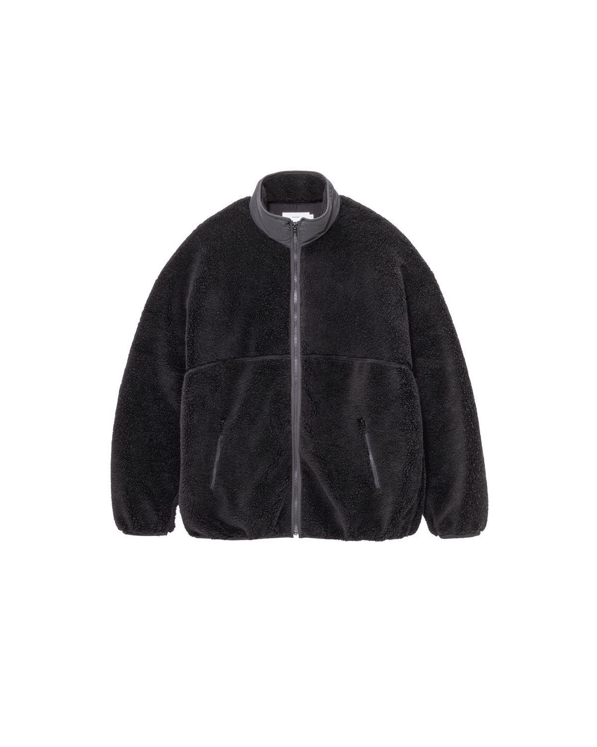 Wool Boa Zip-Up Blouson BLACK