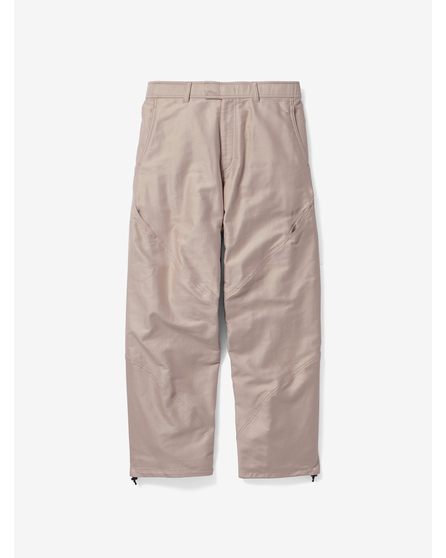Cotton Silk Blend Helicoid Wide Pants GRAYISH BEIGE