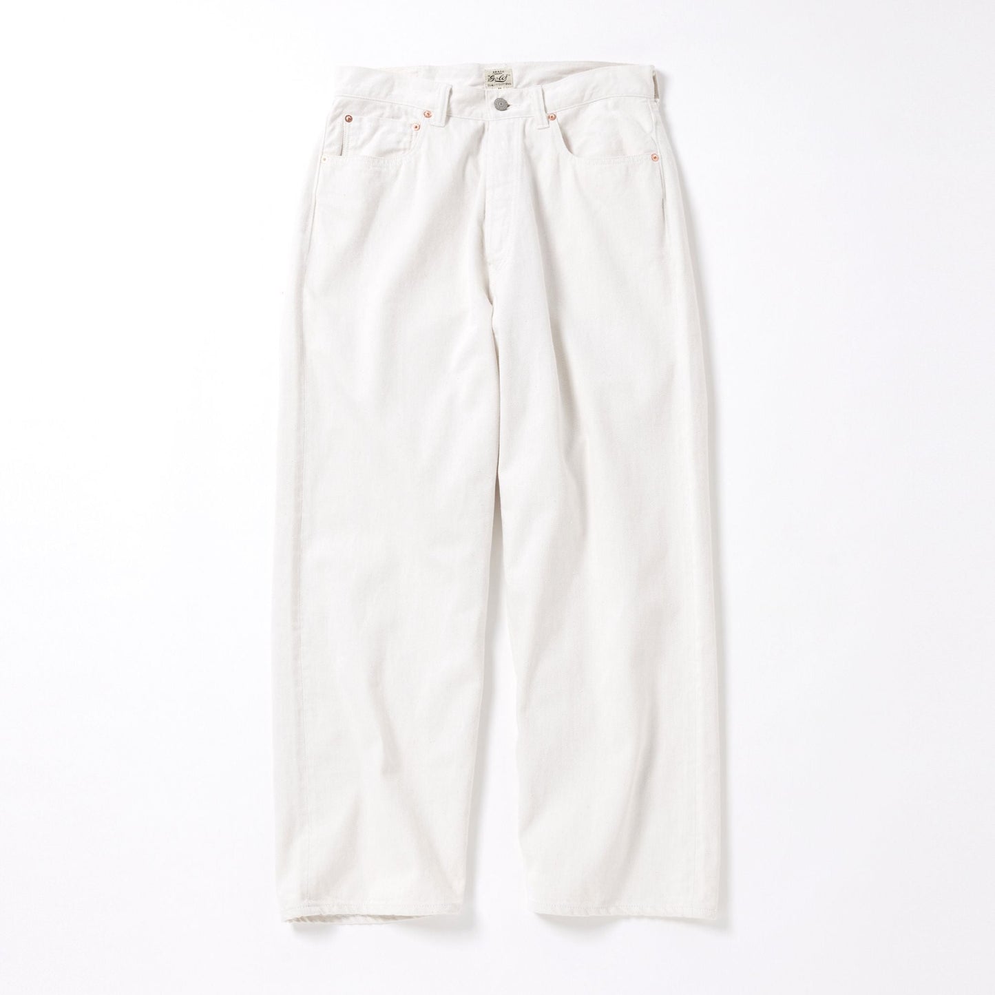 RECYCLED WASTE SUVIN COTTON YARN 11.5oz DENIM 5POCKET WIDE PANTS 42427
