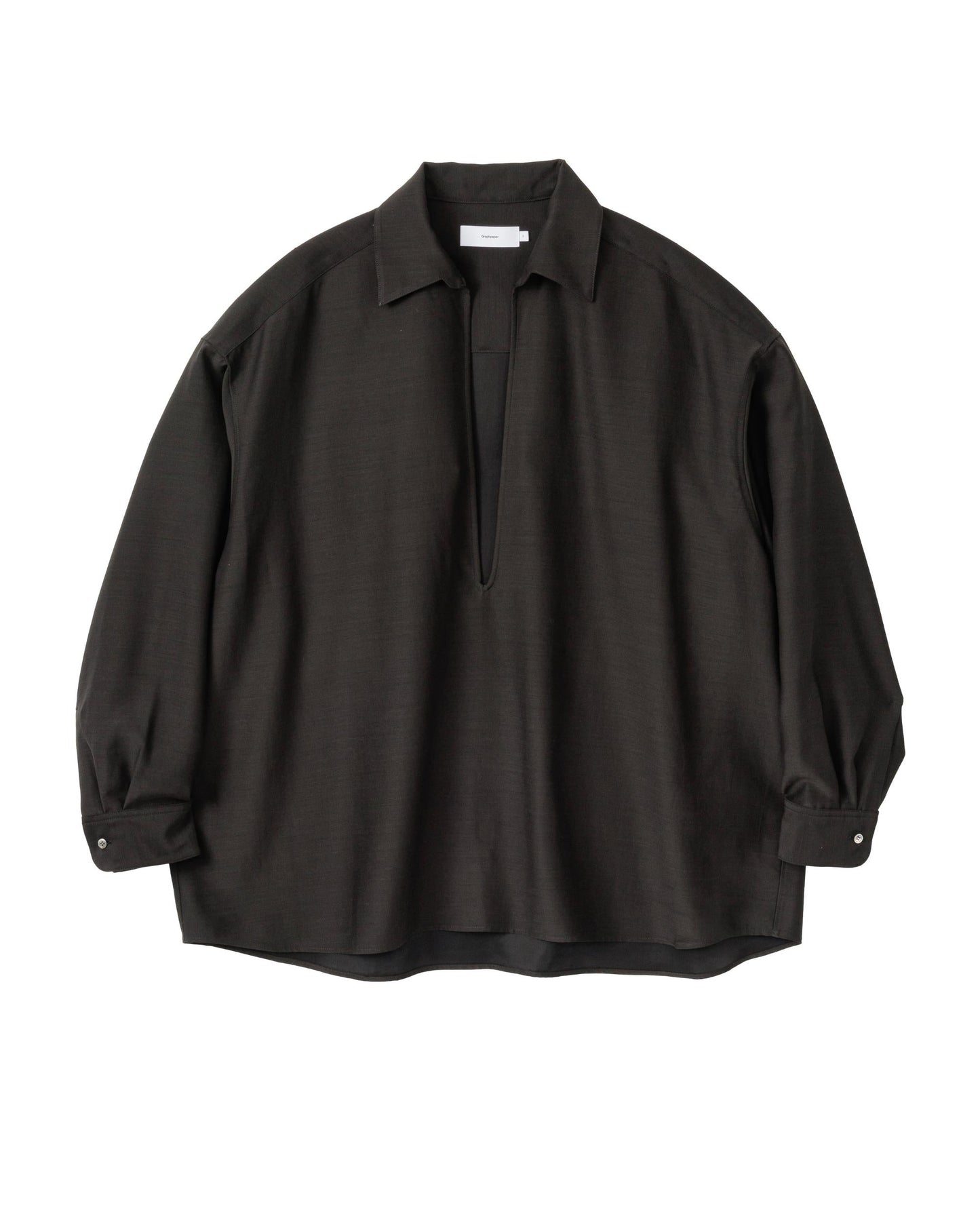 Wool Cupro Skipper Shirt BLACK