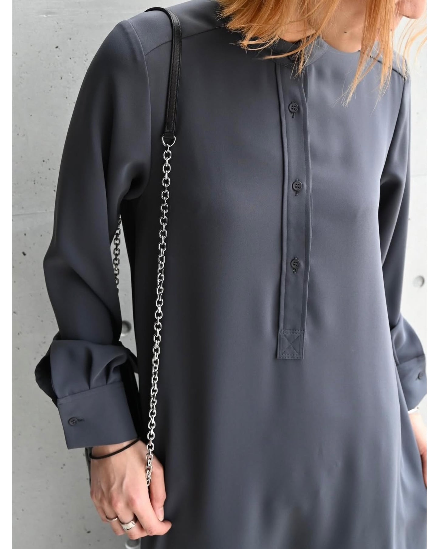 Satin Band Collar Dress