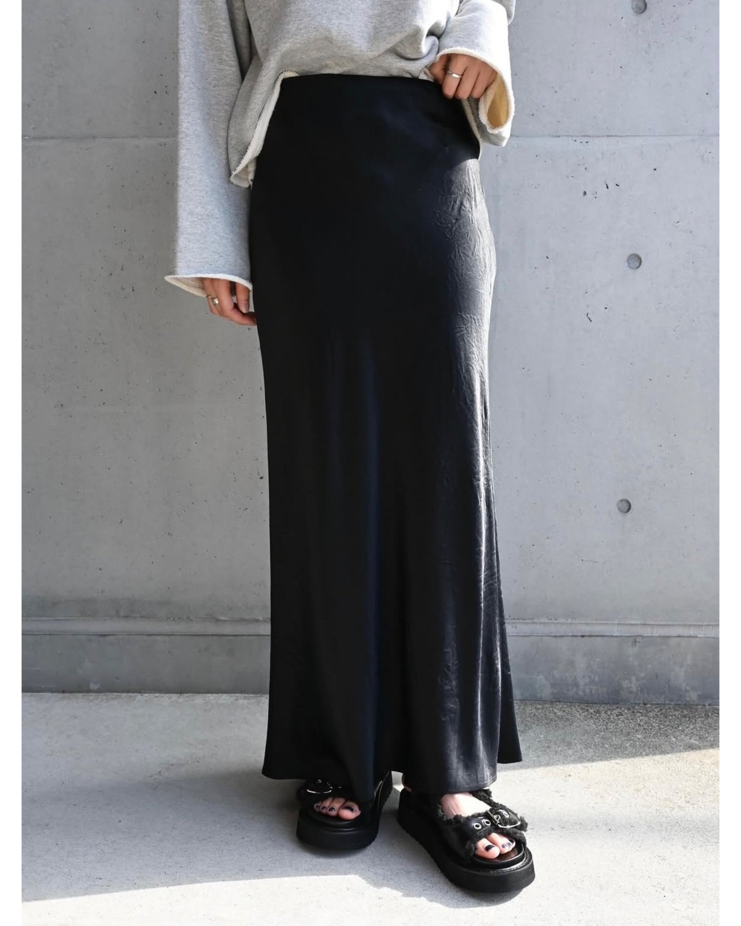 ACETATE SATIN SKIRT