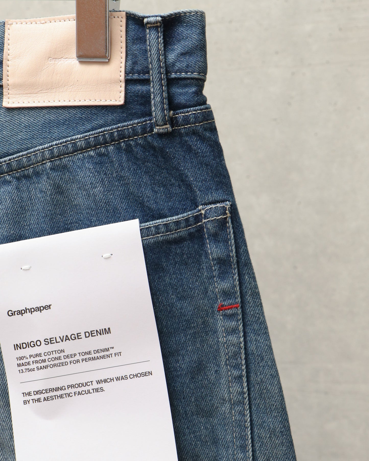 Selvage Denim Five Pocket Wide Straight Pants DARK FADE
