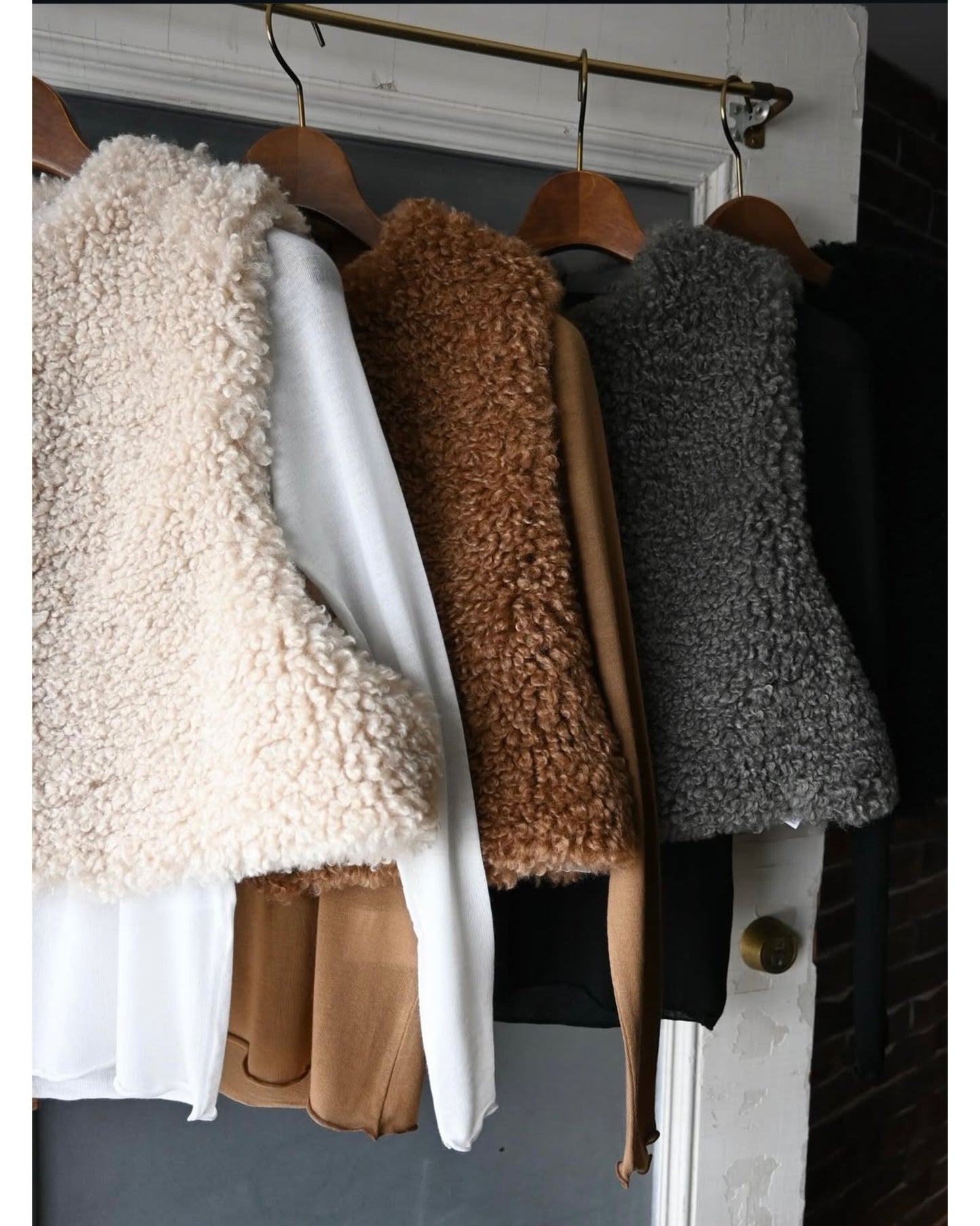 FAUX SHEARLING CROPPED VEST 17524