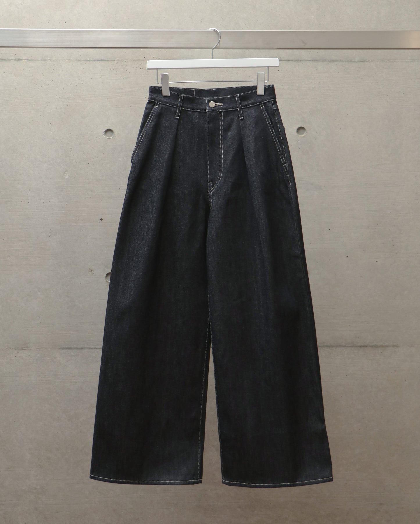 Selvage Denim Two Tuck Wide Pants