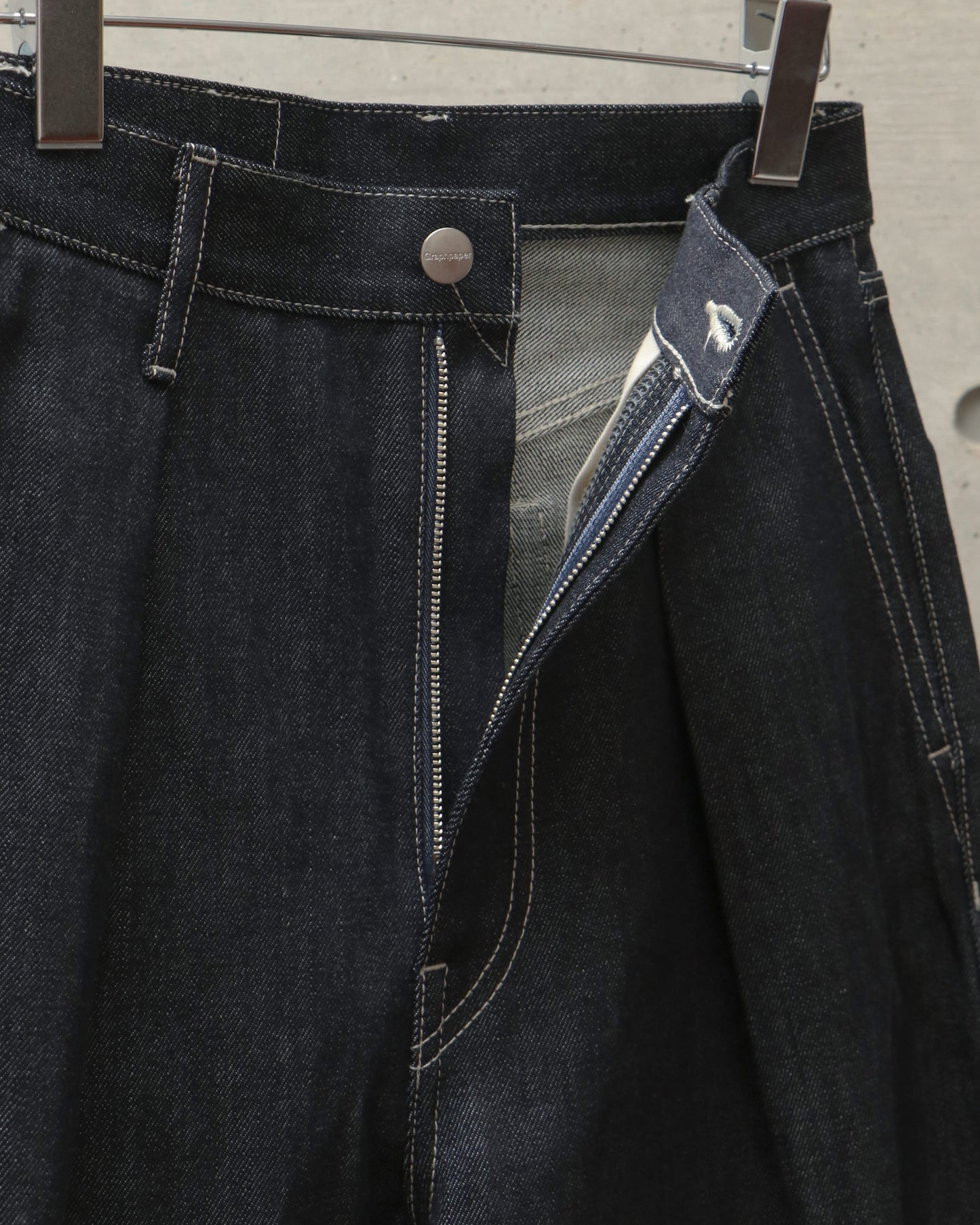Selvage Denim Two Tuck Wide Pants