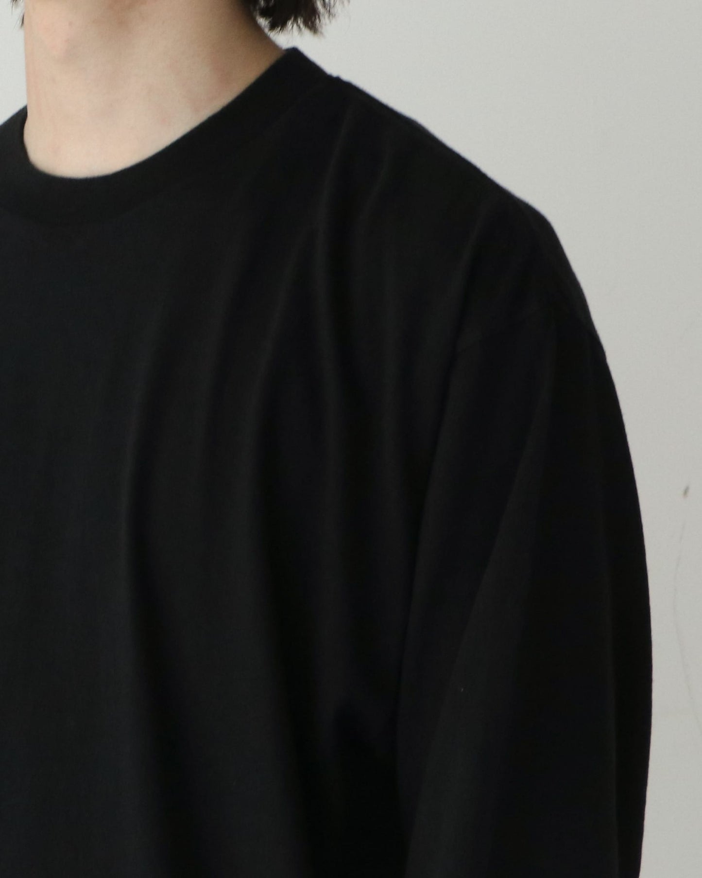 空紡天竺 長袖Tシャツ BLACK